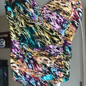 Croft & Barrow Tummy Control Bathing Suit, sz 14